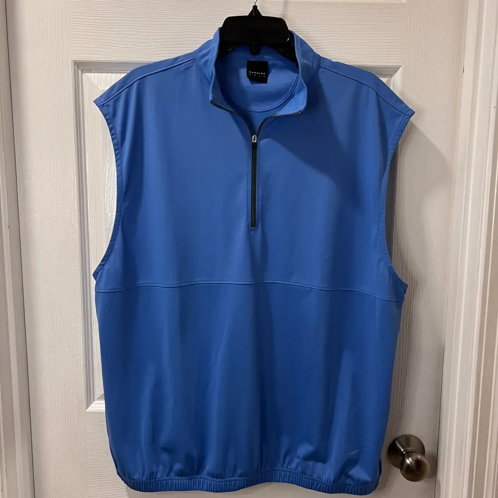 DUNNING Performance Golf Quarter-Zip Sleeveless Vest Athletic Running Blue-SZ L‎